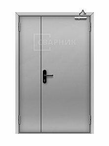 Противопожарная дверь в электрощитовую EI-15 полуторная глухая
