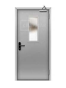 Противопожарная дверь в электрощитовую EI-30 однопольная остекленная